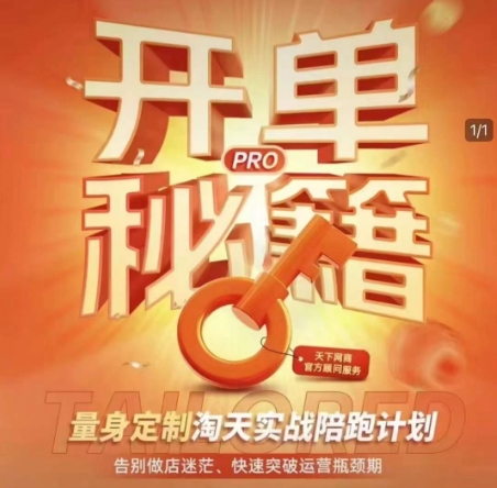 淘宝开单秘籍PRO,量身定制淘天实战陪跑计划,告别做店迷茫、快速突破运营瓶颈期(更新)-极光网创
