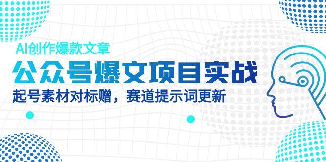 公众号爆文项目实战，AI创作爆款文章，起号素材对标赠(附赛道AI提示词-极光网创