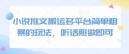 小说推文搬运多平台简单粗暴的玩法，听话照做即可-极光网创