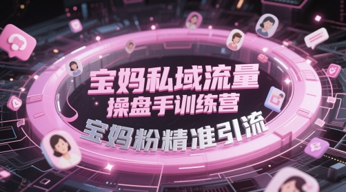 宝妈私域流量操盘手训练营,宝妈粉精准引流-极光网创