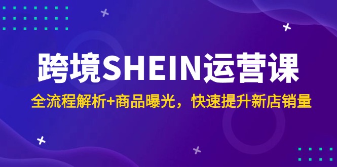 跨境SHEIN运营课，全流程解析+商品曝光，快速提升新店销量-极光网创