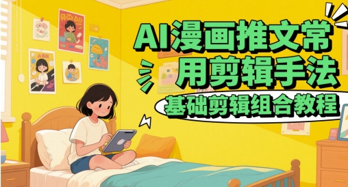 AI漫画推文常用剪辑手法，基础剪辑组合教程-极光网创