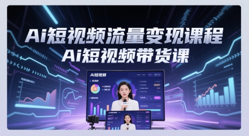 Ai短视频流量变现课程，Ai短视频带货课-极光网创