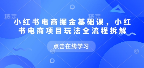 小红书电商掘金课，小红书电商项目玩法全流程拆解(更新5月)-极光网创