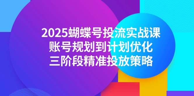 2025蝴蝶号投流实战课，账号规划到计划优化，三阶段精准投放策略-极光网创