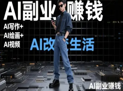 AI改变生活(Ai写作+AI绘画+Ai视频),AI副业挣钱-极光网创
