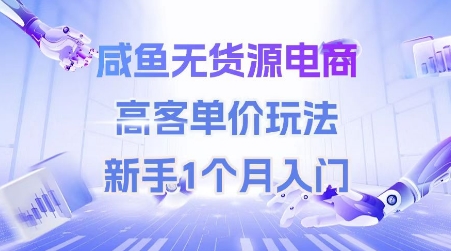 咸鱼无货源电商,高客单价玩法,新手1个月入门-极光网创