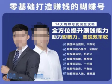 蝴蝶号专栏-视频号运营教程,零基础打造挣钱的蝴蝶号,14天蝴蝶号变现全攻略-极光网创