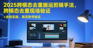 2025跨模态去重搬运剪辑手法,跨模态去重现场验证 +全程实操,真实账号验证-极光网创