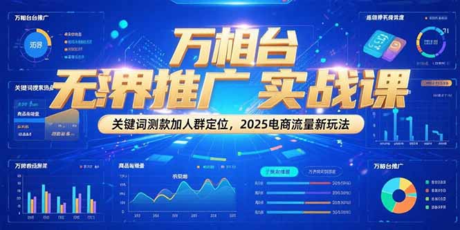 万相台无界推广实战课，关键词测款加人群定位，2025电商流量新玩法-极光网创