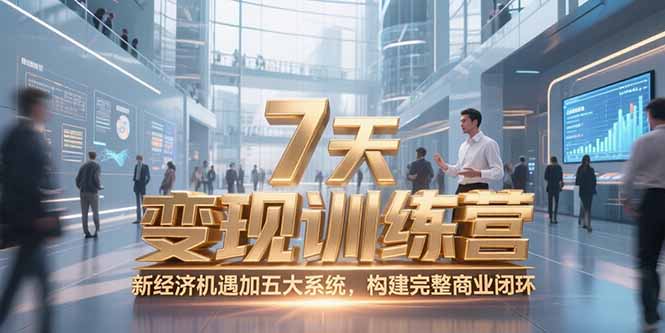 7天咨询师变现训练营，新经济机遇加五大系统，构建完整商业闭环-极光网创