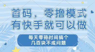 首码零撸项目，有快手就可以做，每天业务时间搞个几张不是问题【揭秘】-极光网创