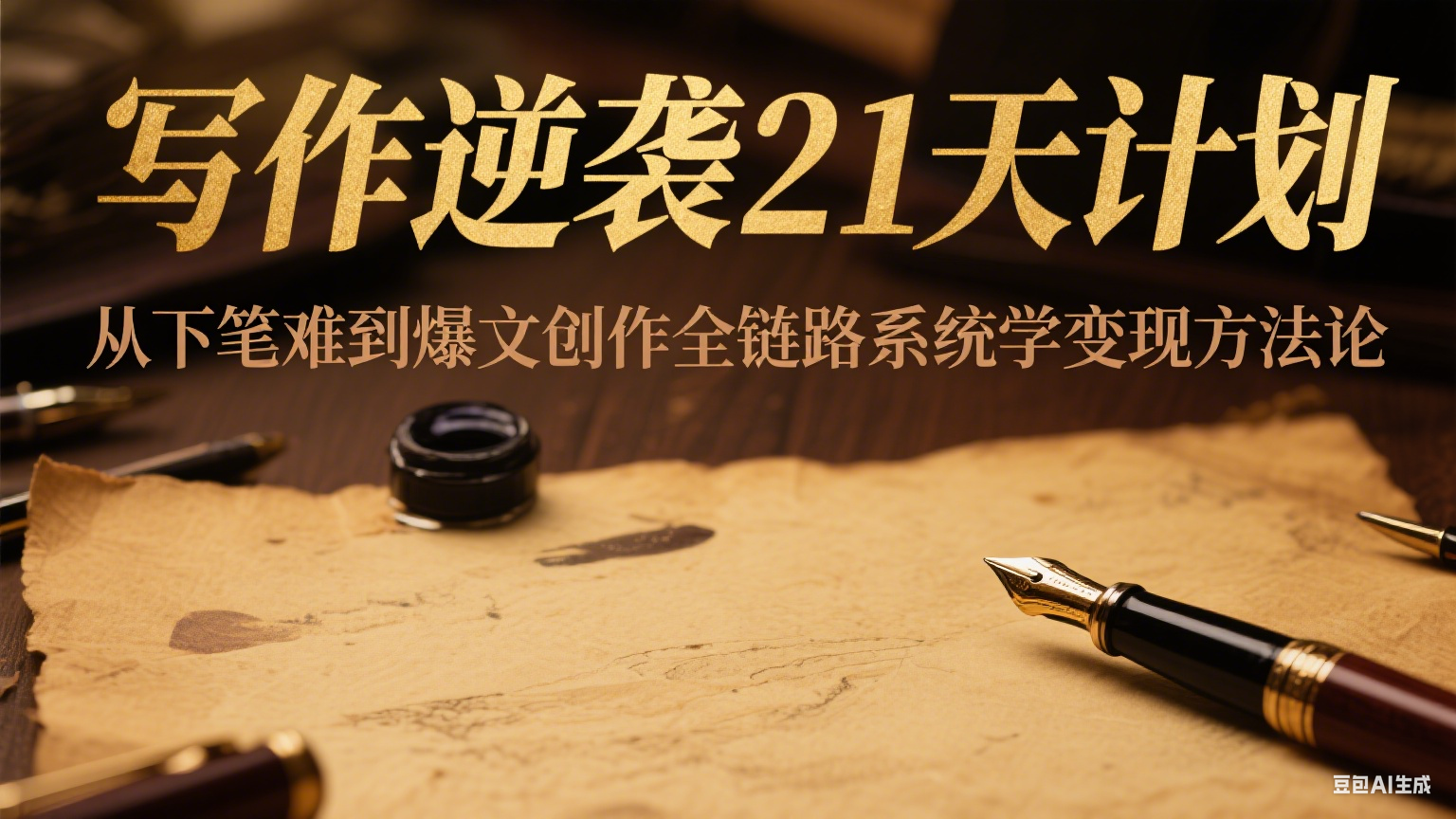 写作逆袭21天计划：从下笔难到爆文创作全链路系统学变现方法论-极光网创