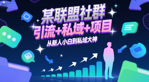 某联盟社群，引流+私域+项目，从新人小白到私域大神-极光网创
