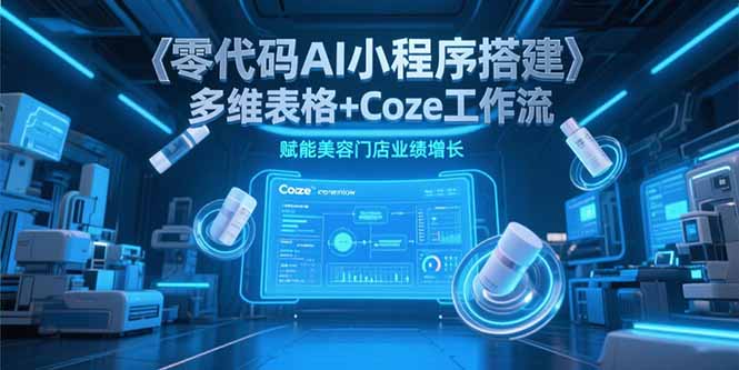 零代码AI小程序搭建，多维表格+Coze工作流，赋能美容门店业绩增长-极光网创