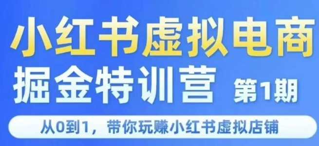 小红书虚拟电商掘金特训营第1期，从0到1，带你玩转小红书虚拟店铺-极光网创