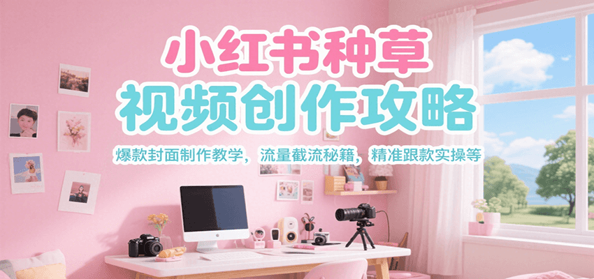 小红书种草视频创作攻略，爆款封面制作教学 ，流量截流秘籍 ，精准跟款实操等-极光网创