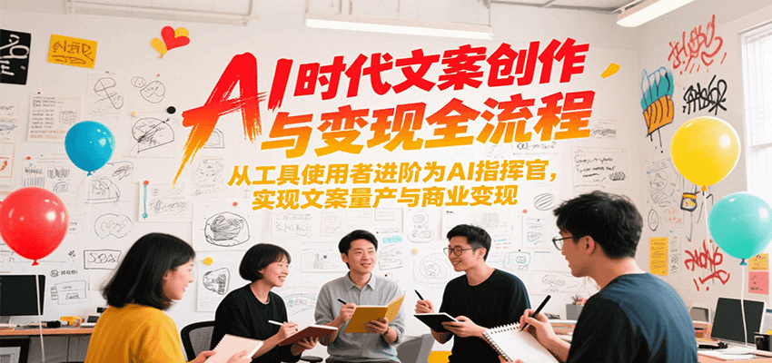 AI时代文案创作与变现全流程,从工具使用者进阶为AI指挥官,实现文案量产与商业变现-极光网创