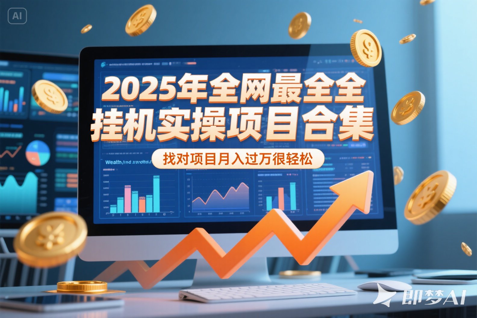 2025年挂机实操项目实操演练，挂机类型，AI直播类型，轻资产创业类型…-极光网创