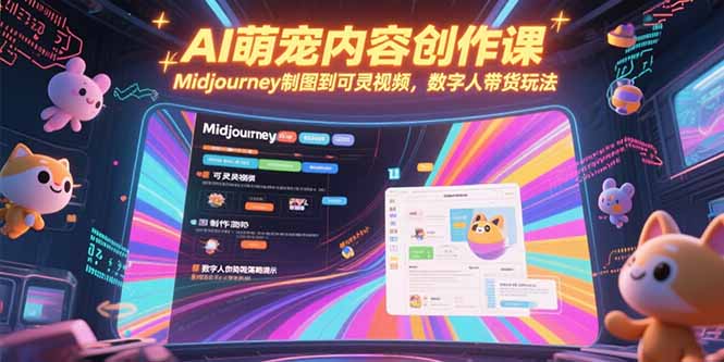 AI萌宠内容创作课,Midjourney制图到可灵视频,数字人带货玩法-极光网创