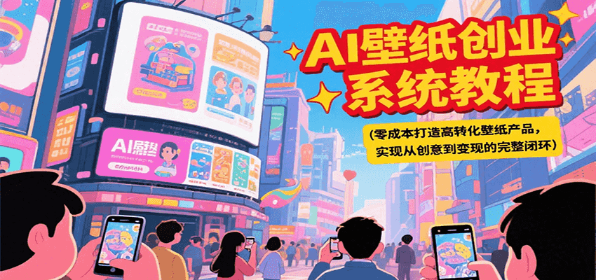 AI壁纸创业系统教程，零成本打造高转化壁纸产品，实现从创意到变现的完整闭环-极光网创