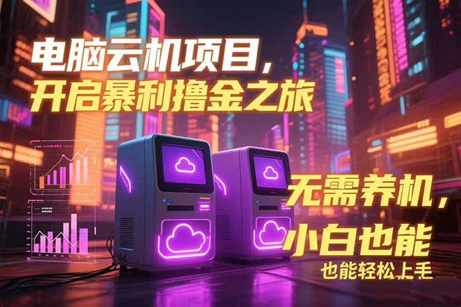 电脑云机项目 暴力撸金玩法，不需要养机 配置没有要求 单机100个窗口一…-极光网创