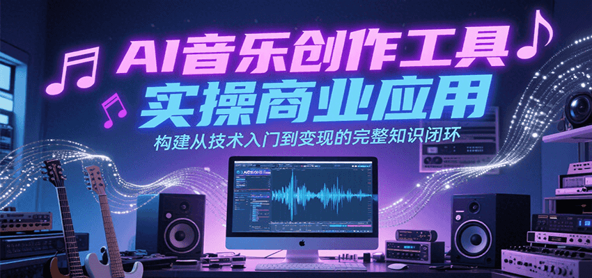 AI音乐创作工具实操商业应用,构建从技术入门到变现的完整知识闭环-极光网创