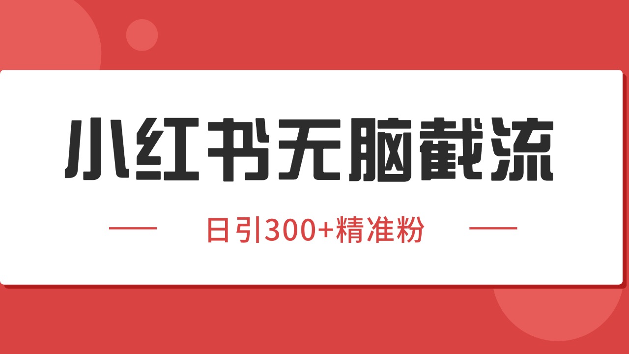 小红书截流同行客源，独家野路子获客玩法 日引200+暴力获客-极光网创
