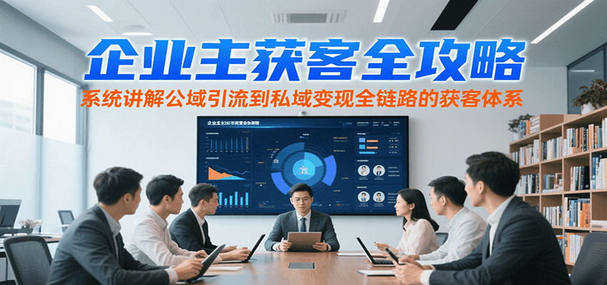企业主获客全攻略,系统讲解公域引流到私域变现全链路的获客体系-极光网创