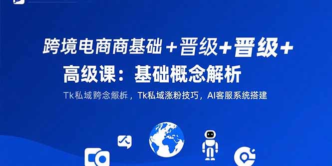 跨境电商基础+晋级+高级课:基础概念解析,Tk私域涨粉技巧,AI客服系统搭建-极光网创