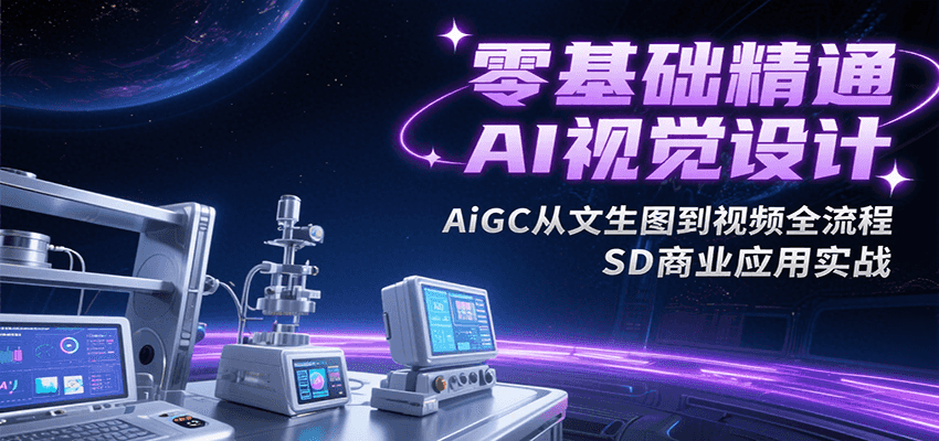 零基础精通AI视觉设计，AiGC从文生图到视频全流程，SD商业应用实战-极光网创