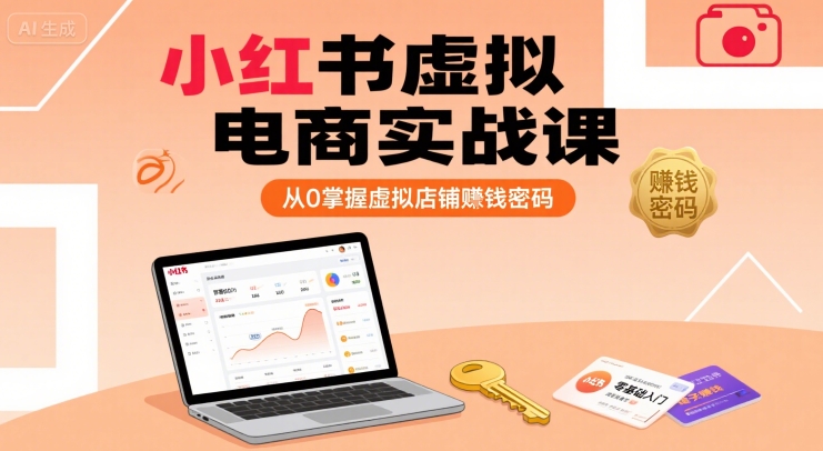 小红书虚拟电商实战课，从0掌握虚拟店铺賺钱密码-极光网创