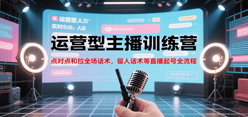 运营型主播训练营，点对点和拉全场话术，留人话术等直播起号全流程(更新7月)-极光网创