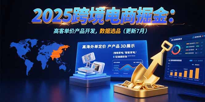 2025跨境电商掘金：蓝海市场定位，高客单价产品开发，数据选品(更新7月-极光网创
