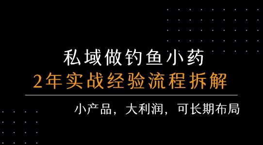 私域做钓鱼小药 每单利润3张+ 详细流程拆解-极光网创