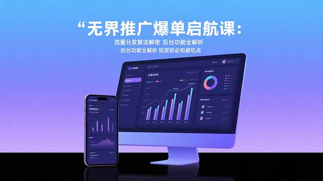 无界推广爆单启航课：流量分发算法解密 后台功能全解析 投放前必知避坑点-极光网创