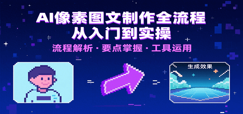 AI像素图文制作全流程：内容要点、文案选择及所用工具，助你快速入局-极光网创