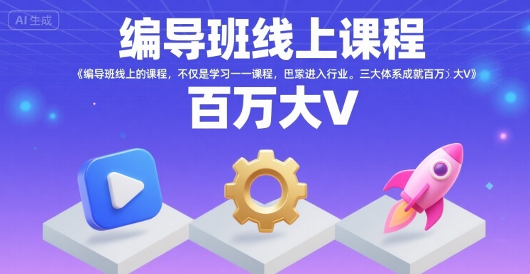 编导班线上课程，不仅是学习一门课程，更是进入一个行业，三大体系成就百万大V-极光网创