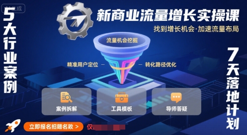 新商业流量增长实操课，找到增长机会，加速流量布局-极光网创