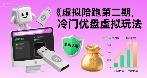 虚拟陪跑第二期，冷门优盘虚拟玩法，不违规，利润可观-极光网创
