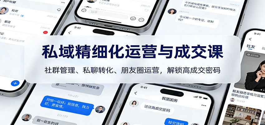 私域精细化运营与成交课：社群管理、私聊转化、朋友圈运营，解锁高成交密码-极光网创