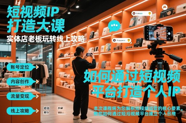 短视频ip打造大课，实体店老板玩转线上攻略-极光网创