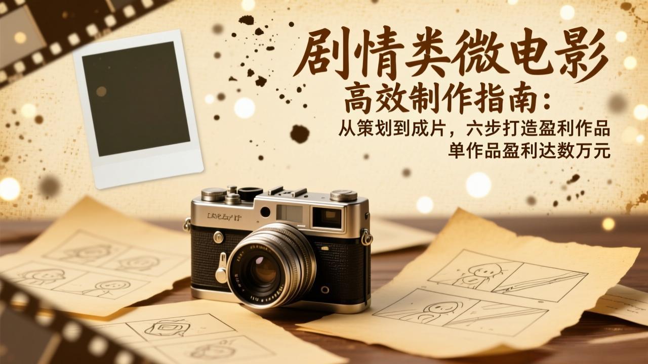 剧情类微电影高效制作指南：从策划到成片，六步打造盈利作品，单作品盈利达数万元-极光网创