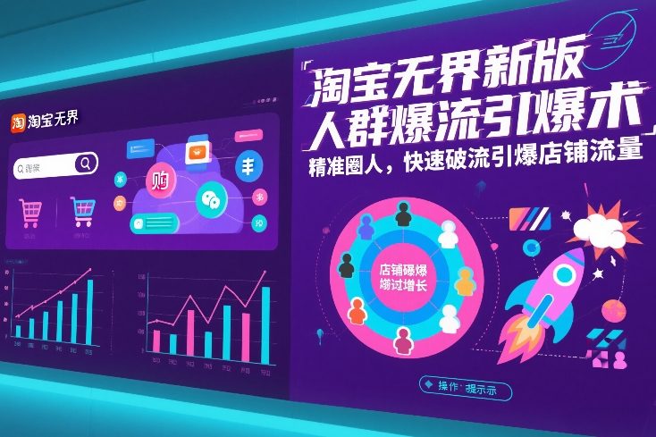 淘宝无界新版人群爆流引爆术，精准圈人，快速破流引爆店铺流量-极光网创