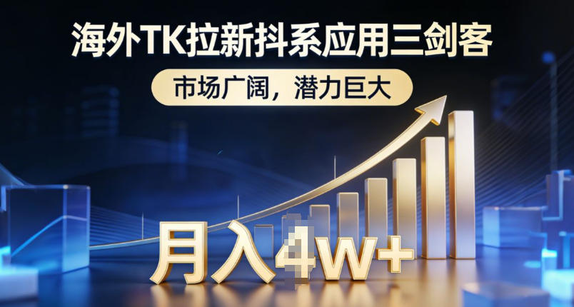 海外TK拉新抖系应用三剑客，市场广阔，潜力巨大，月入1w+-极光网创