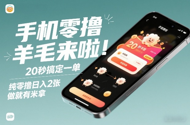 手机零撸薅羊毛来啦!20秒搞定一单,纯零撸日入2张,做就有米拿【揭秘】-极光网创