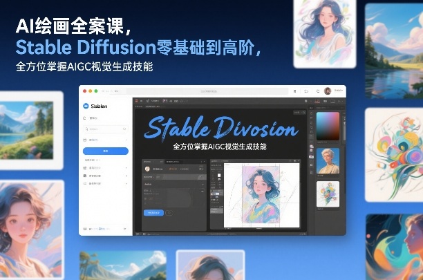 AI绘画全案课,Stable Diffusion零基础到高阶,全方位掌握AIGC视觉生成技能-极光网创