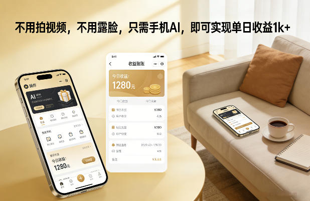 不用拍视频,不用露脸,只需手机AI,即可实现单日收益1k+【揭秘】-极光网创