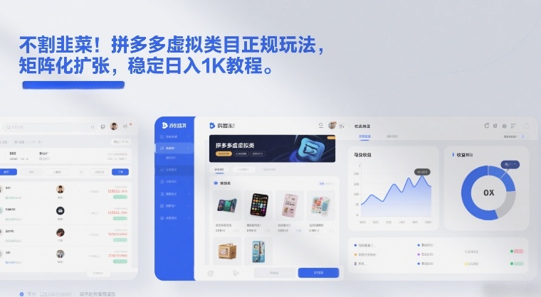 不割韭菜！拼多多虚拟类目正规玩法，矩阵化扩张，稳定日入1K教程【揭秘】-极光网创