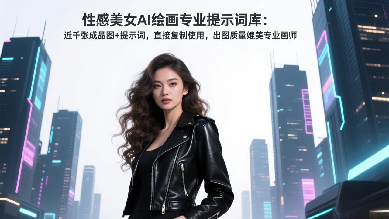 性感美女AI绘画专业提示词库：近千张成品图+提示词，直接复制使用，出图质量媲美专业画师-极光网创